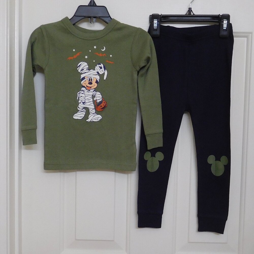 NWT 2pc Baby Gap Mickey Mouse Mummy Halloween Pajamas sz 2 Years 2t